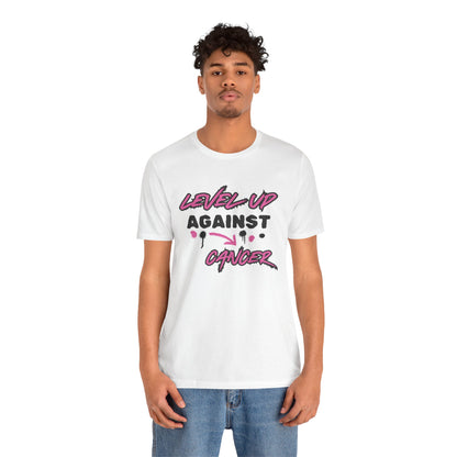 Level Up Against Cancer - Unisex Jersey Short Sleeve Tee