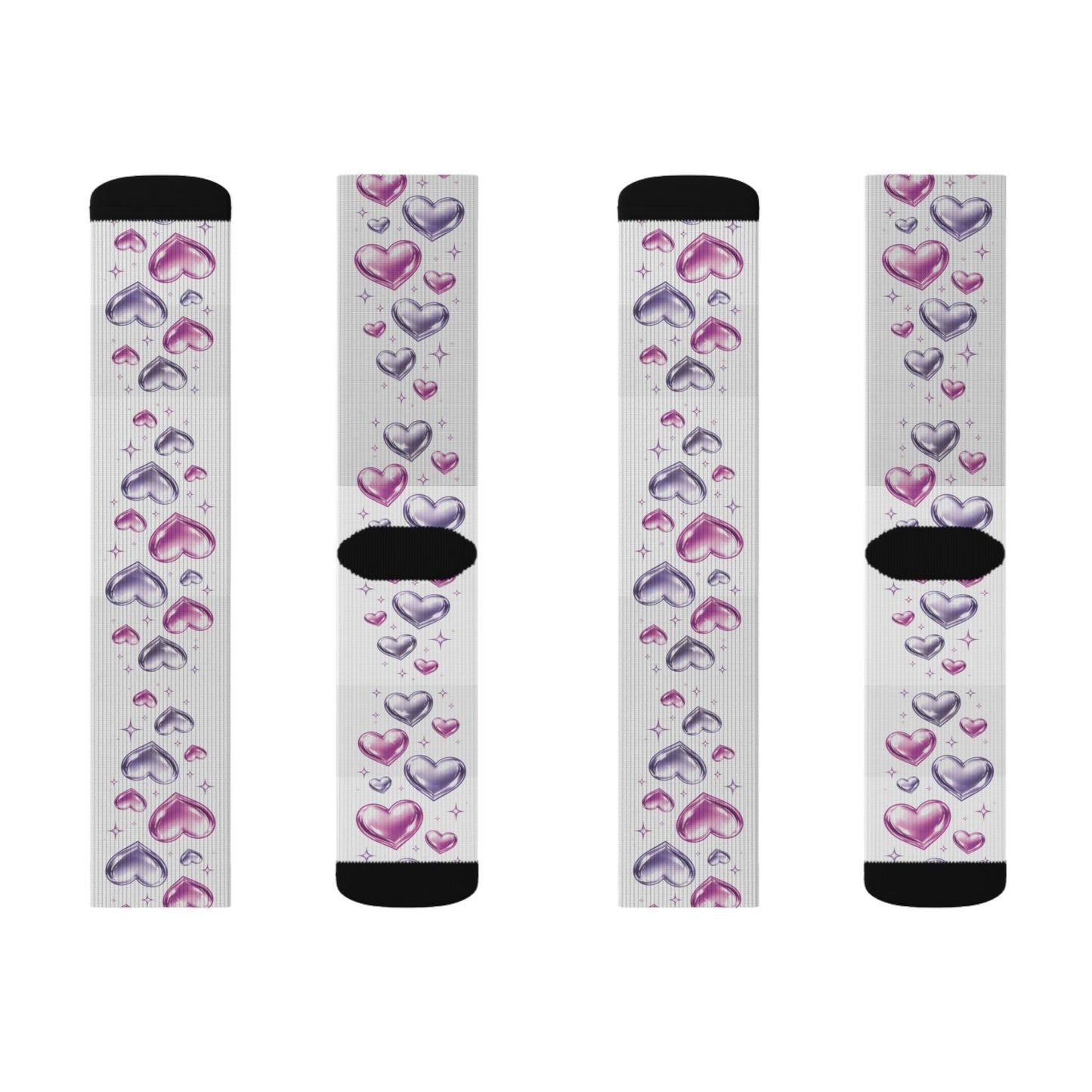 Purple & Pink Hearts Socks