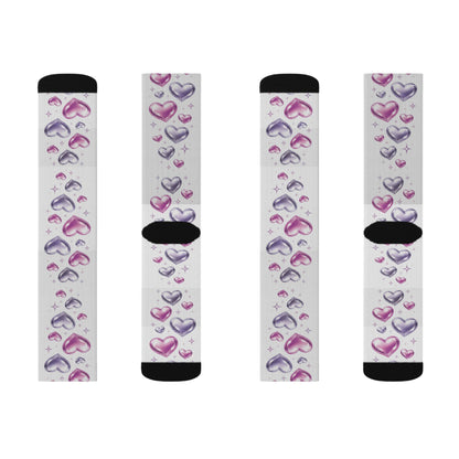 Purple & Pink Hearts Socks
