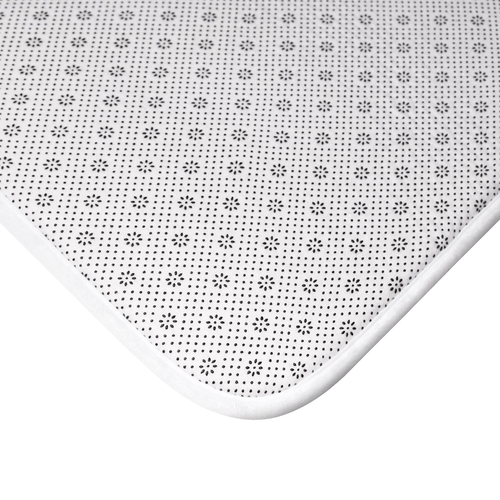 Black, Gold & White Abstract - Bath Mat