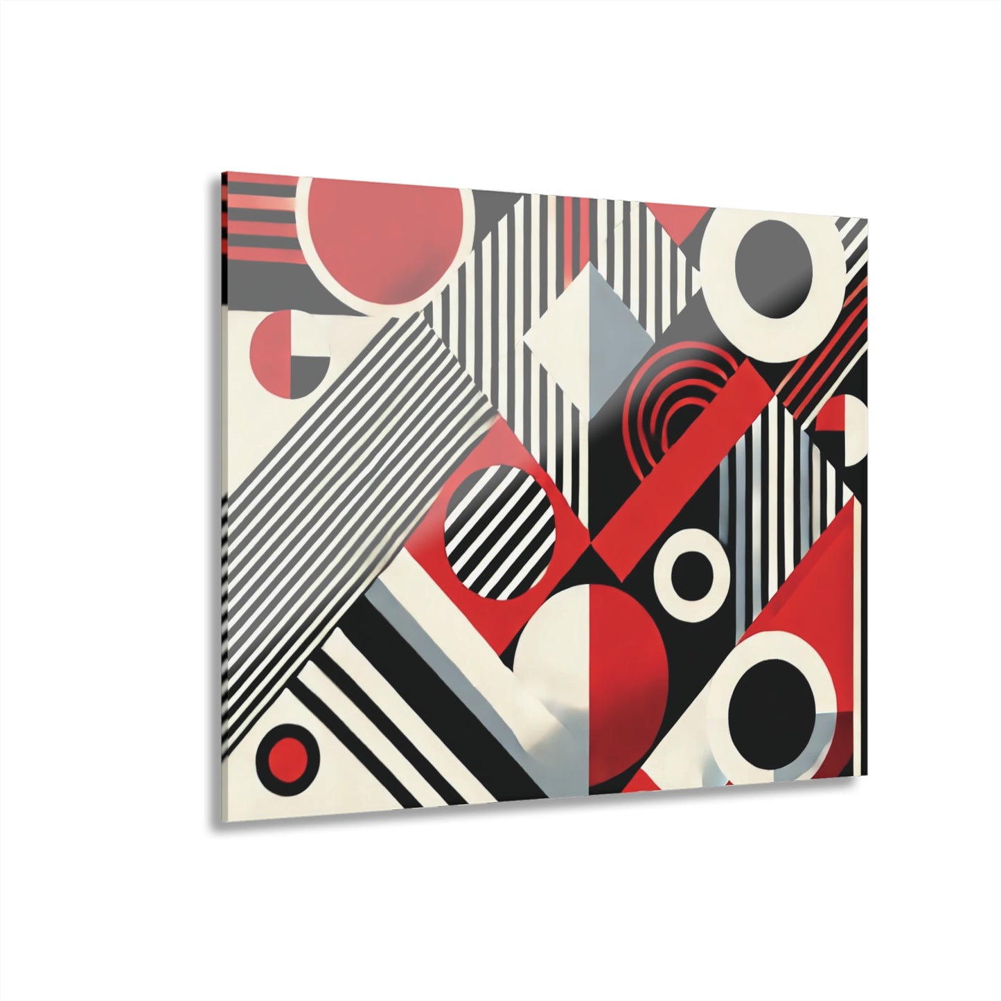 Red, Black & White Abstract - Acrylic Prints (French Cleat Hanging)