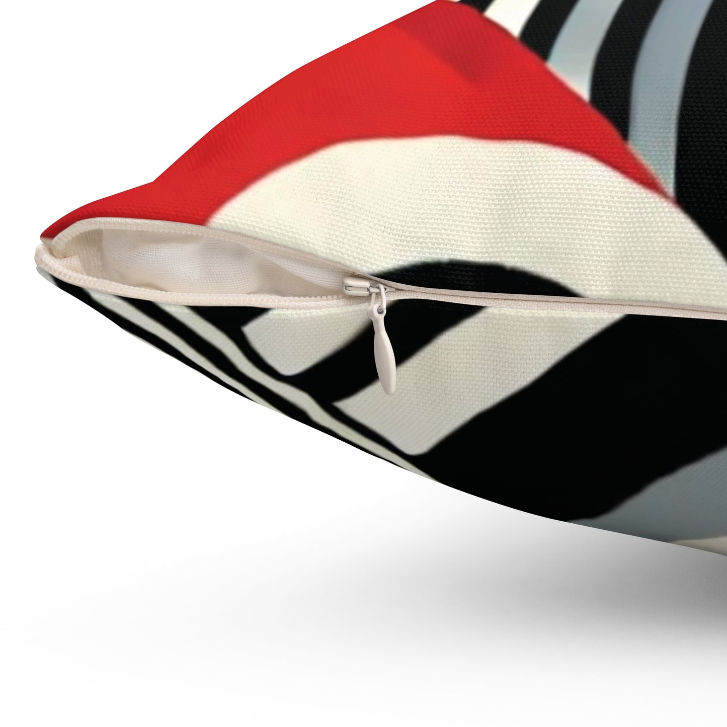 Red, Black & White Abstract - Spun Polyester Square Pillow