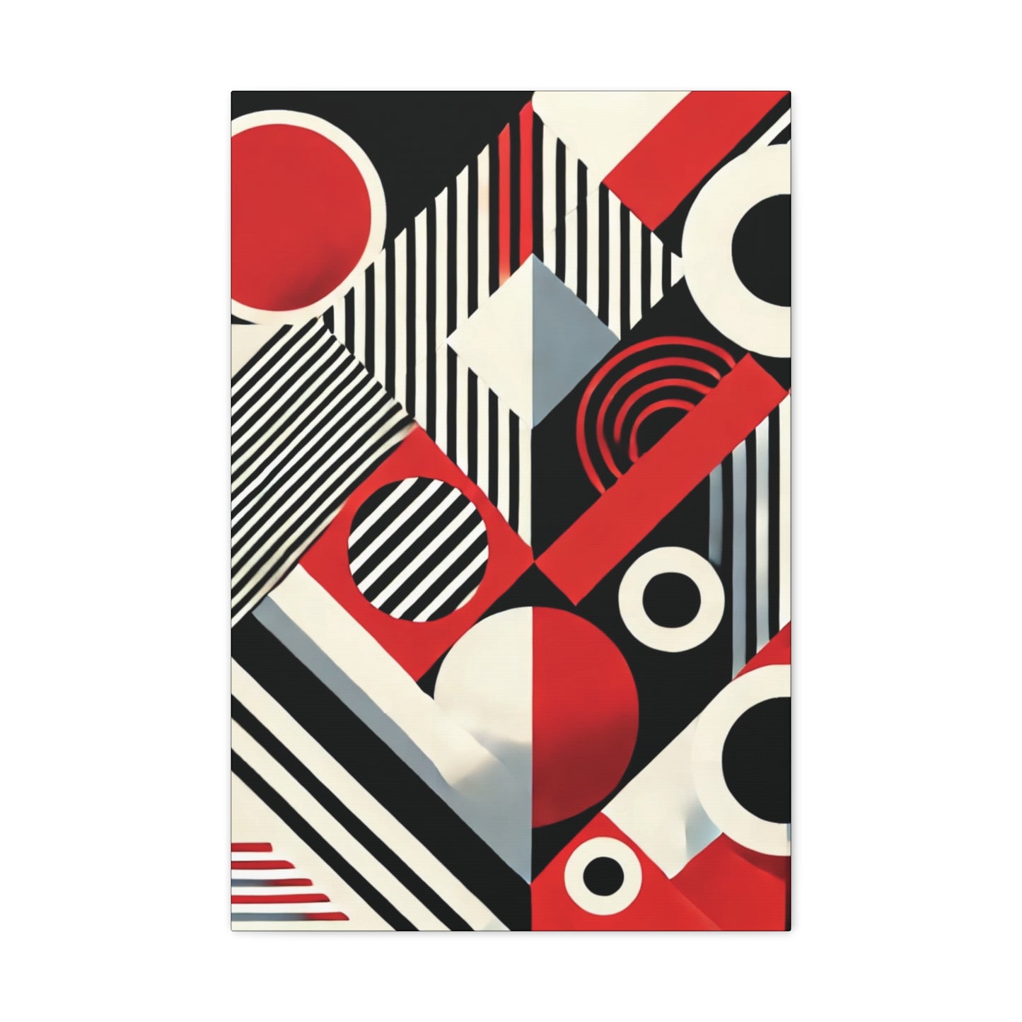 Red, Black & White Abstract - Canvas Gallery Wraps