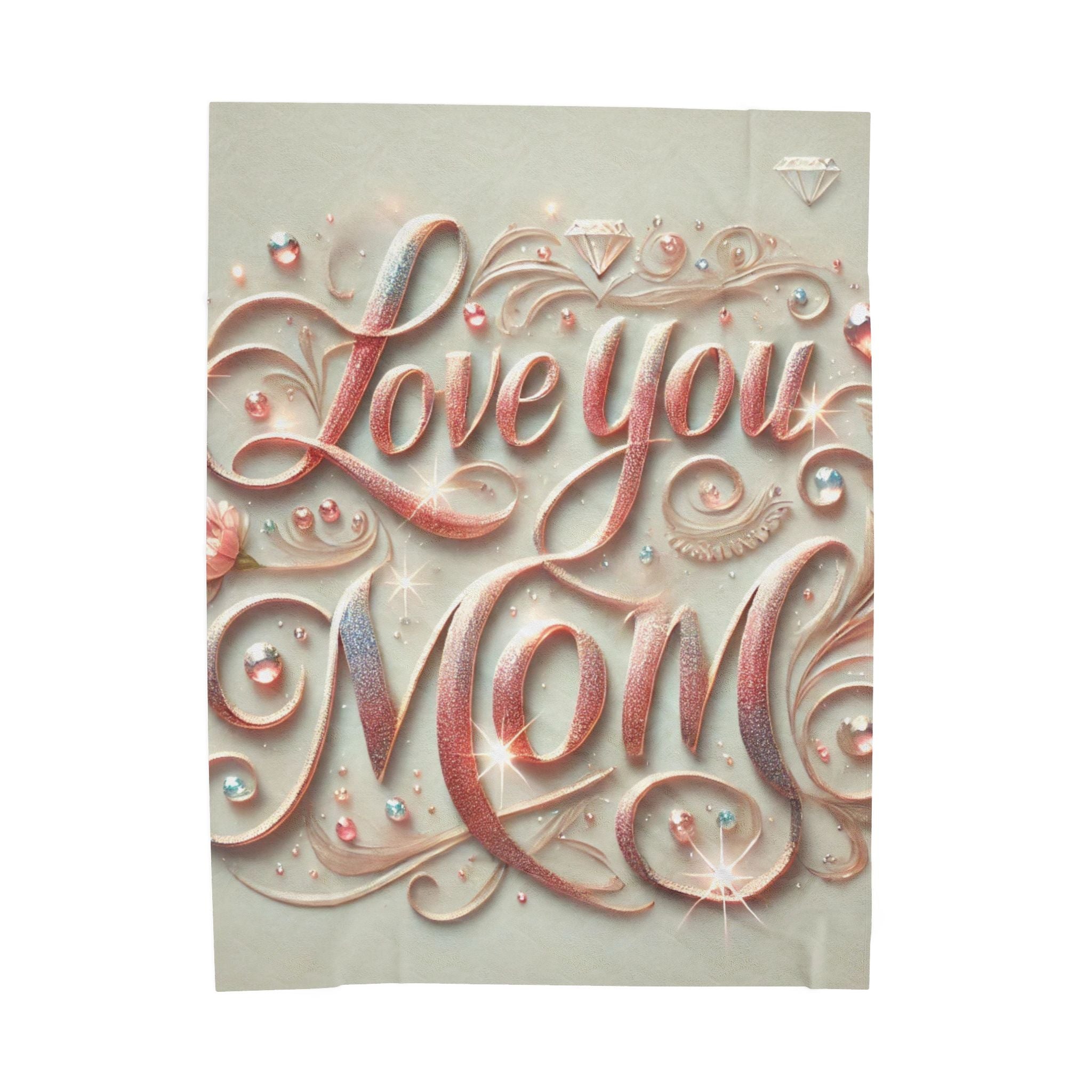 Love You Mom - Velveteen Plush Blanket