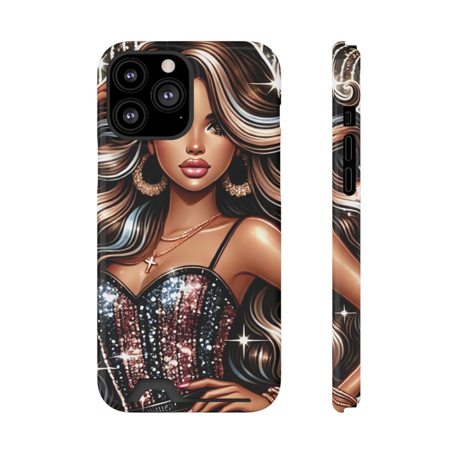 "Beautiful" - Phone Case With Card Holder - Creatively Designed Shop
