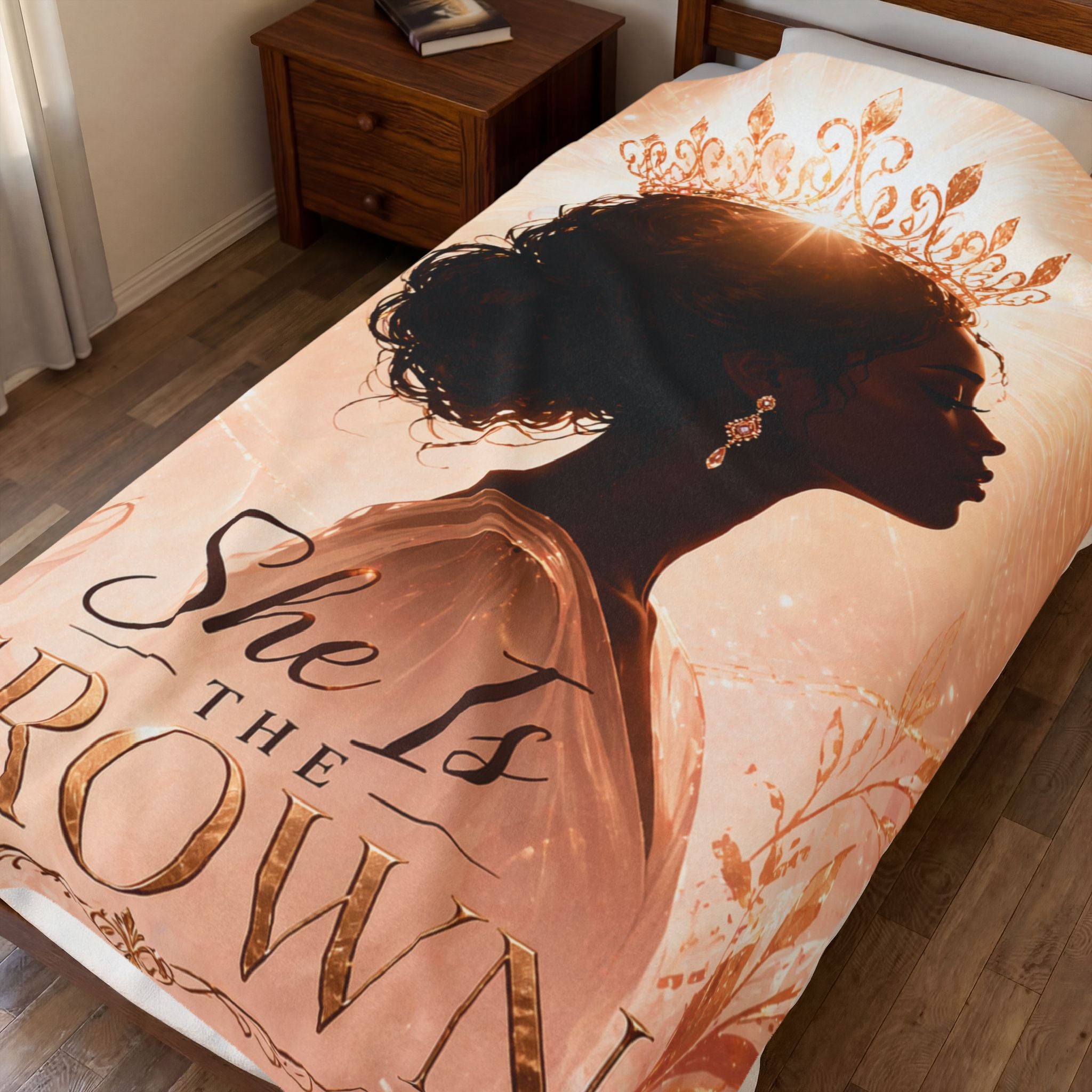 She Is the Crown - Velveteen Plush Blanket