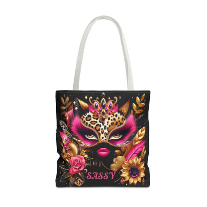 "Sassy" (Black) - Tote Bag (AOP) - Creatively Designed Shop