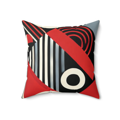 Red, Black & White Abstract - Spun Polyester Square Pillow