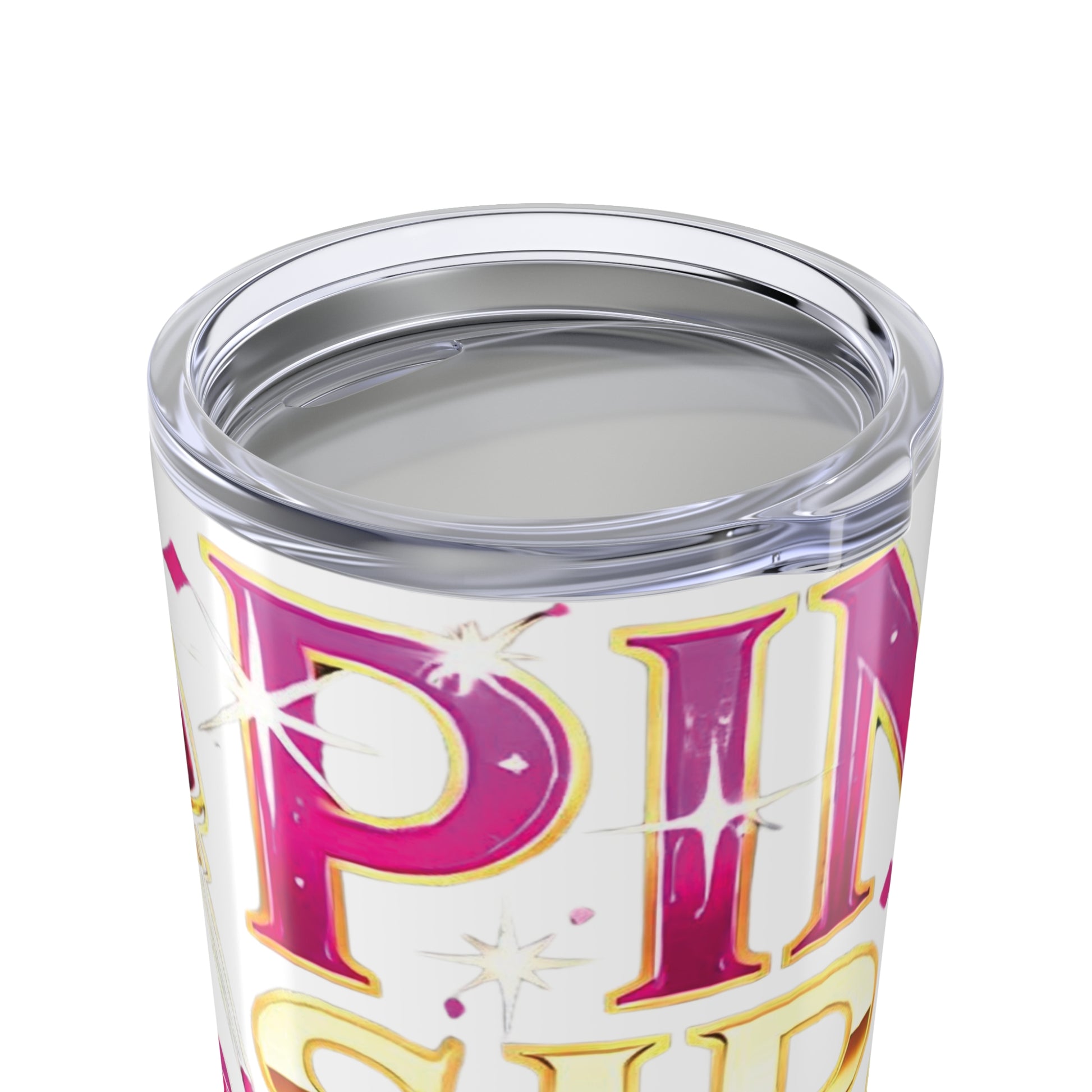 Pink, Sip & Love - White Tumbler 20oz - Creatively Designed Shop