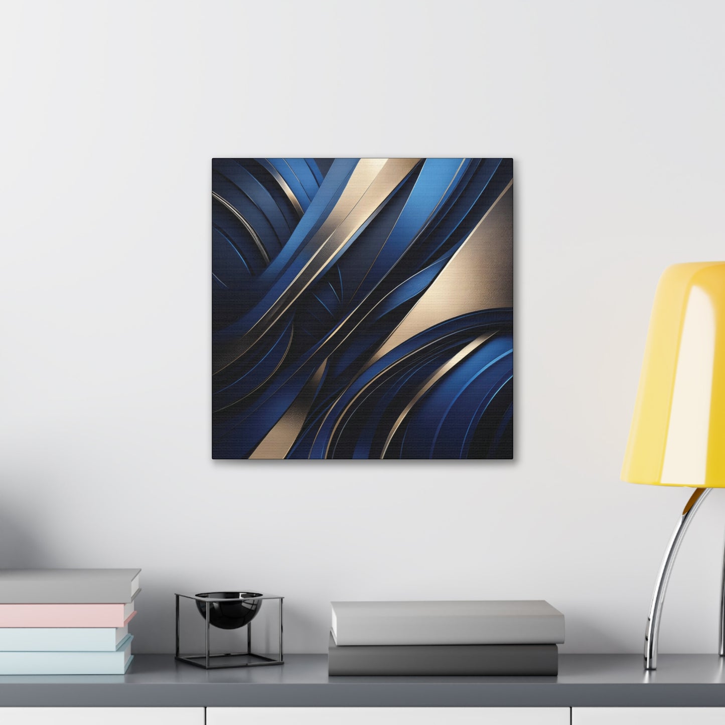 Abstract Blue & Gold - Canvas Gallery Wraps