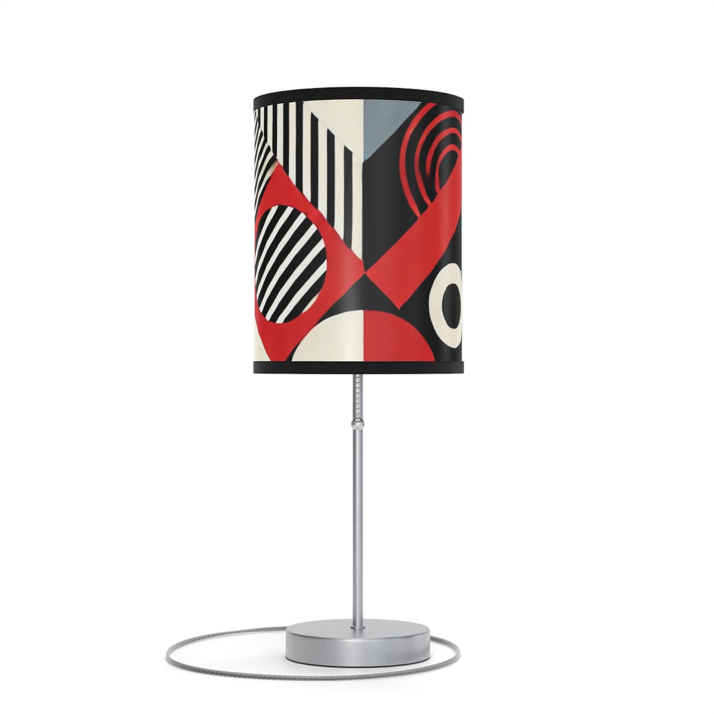 Red, Black & White Abstract - Lamp on a Stand, US|CA plug