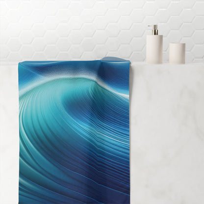 Shades of Blue Waves - Mink-Cotton Towel