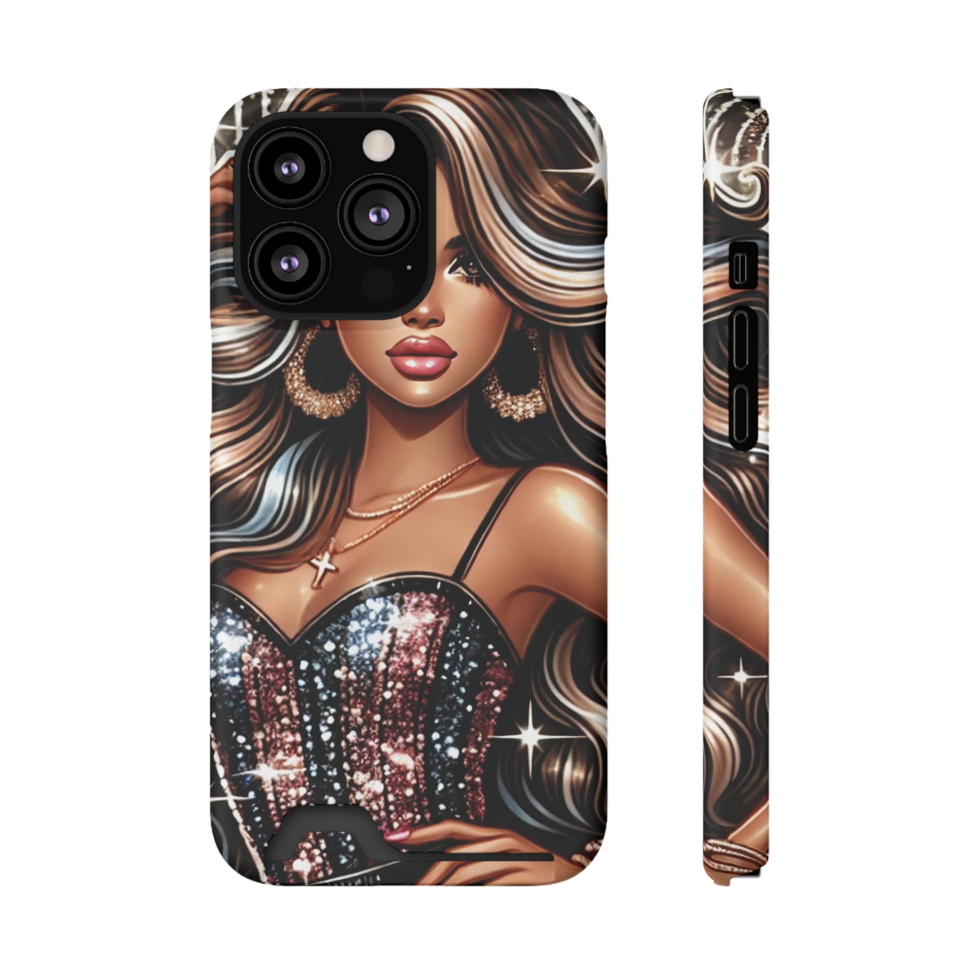 "Beautiful" - Phone Case With Card Holder - Creatively Designed Shop