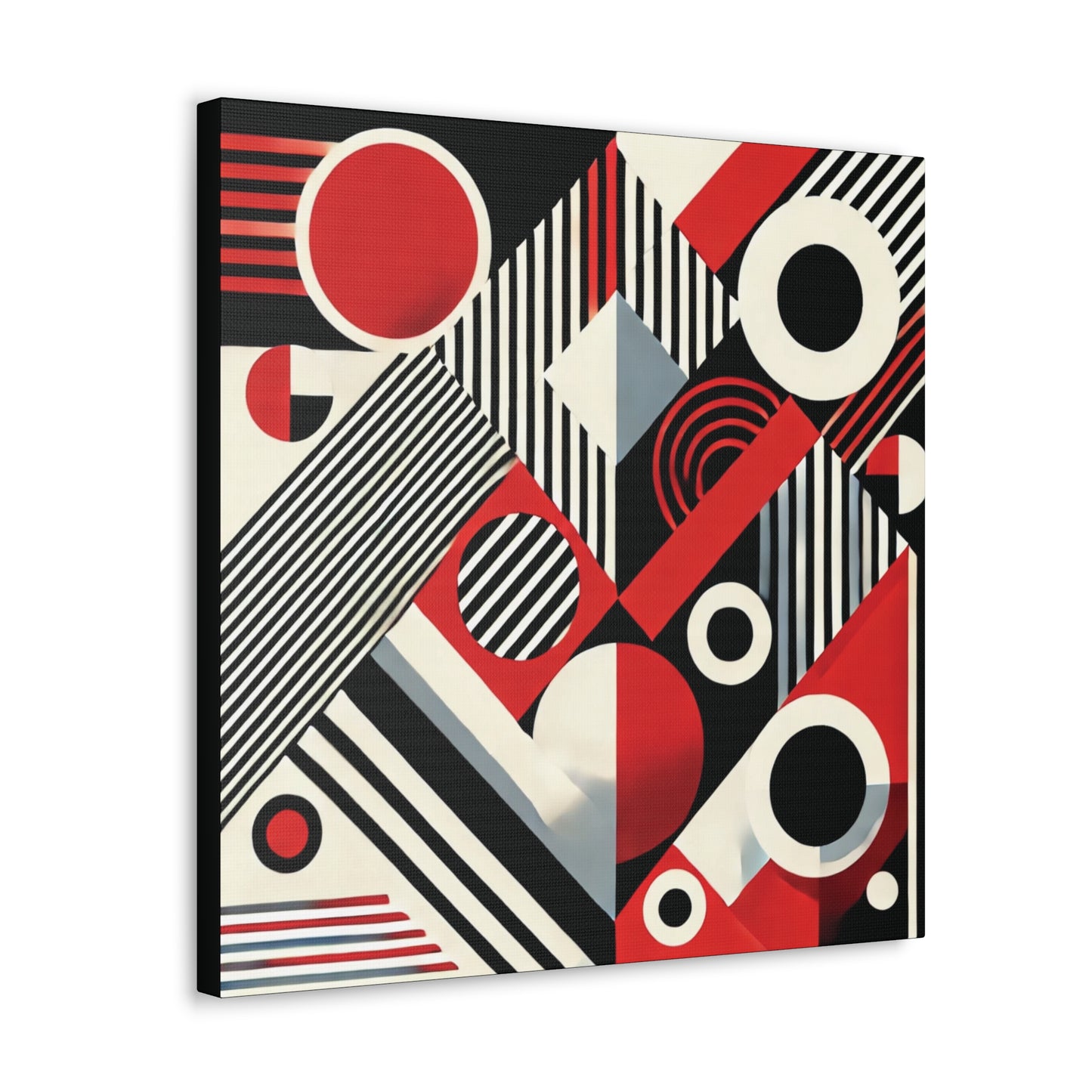 Red, Black & White Abstract - Canvas Gallery Wraps