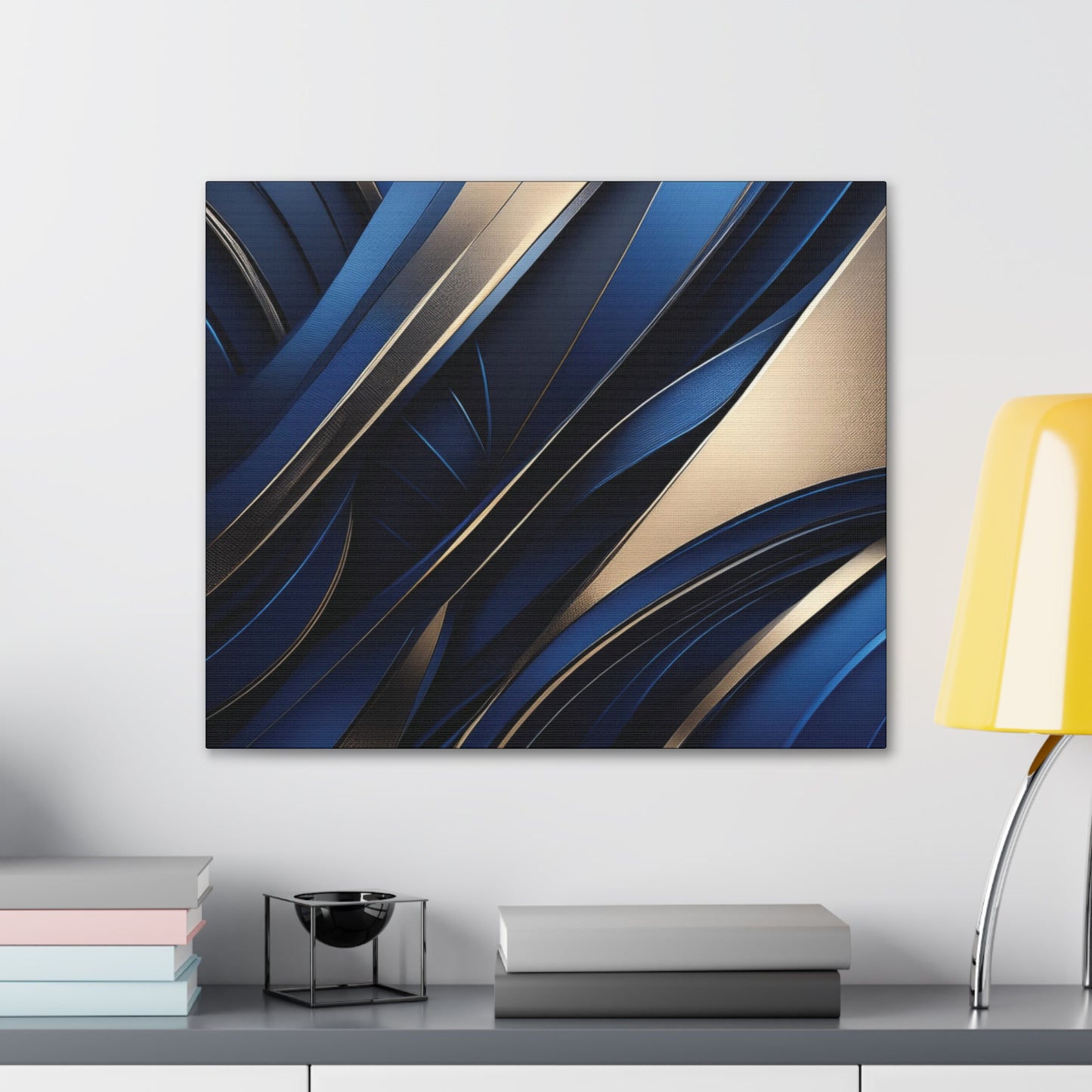 Abstract Blue & Gold - Canvas Gallery Wraps