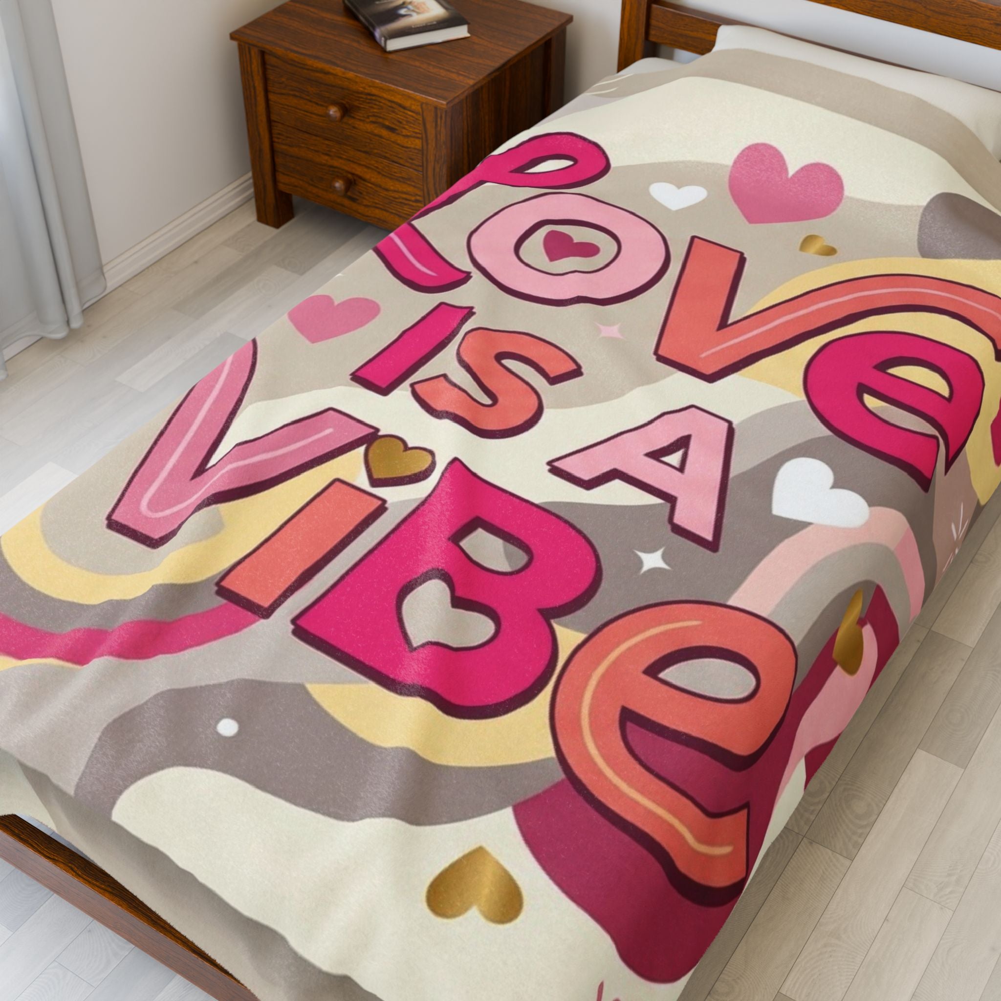 Love Is A Vibe – Plush Velveteen Blanket