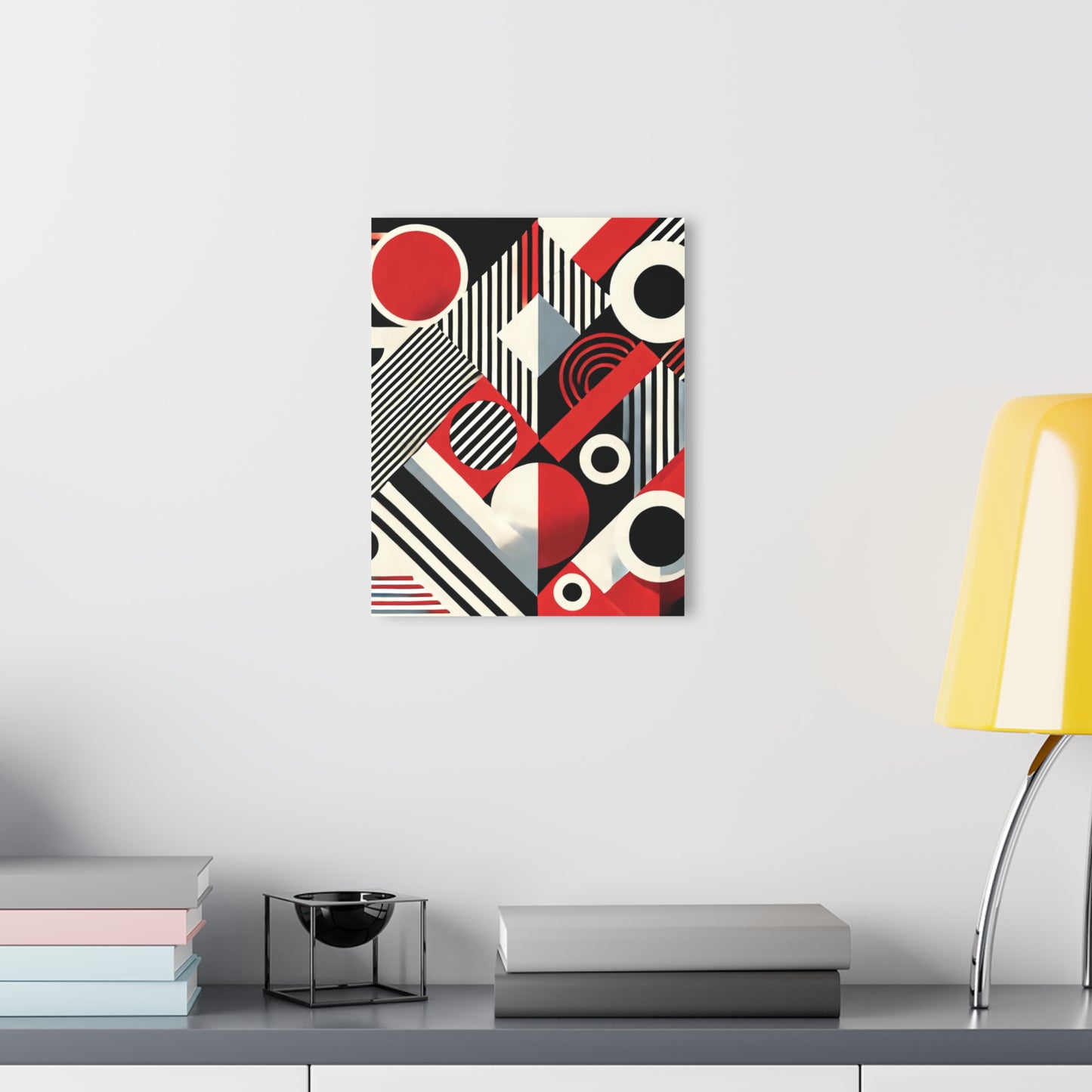 Red, Black & White Abstract - Acrylic Prints (French Cleat Hanging)