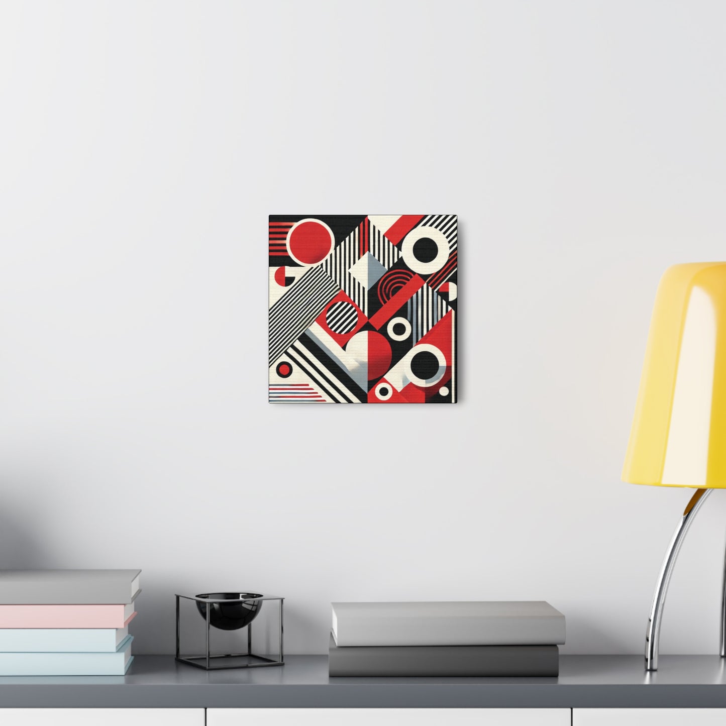 Red, Black & White Abstract - Canvas Gallery Wraps