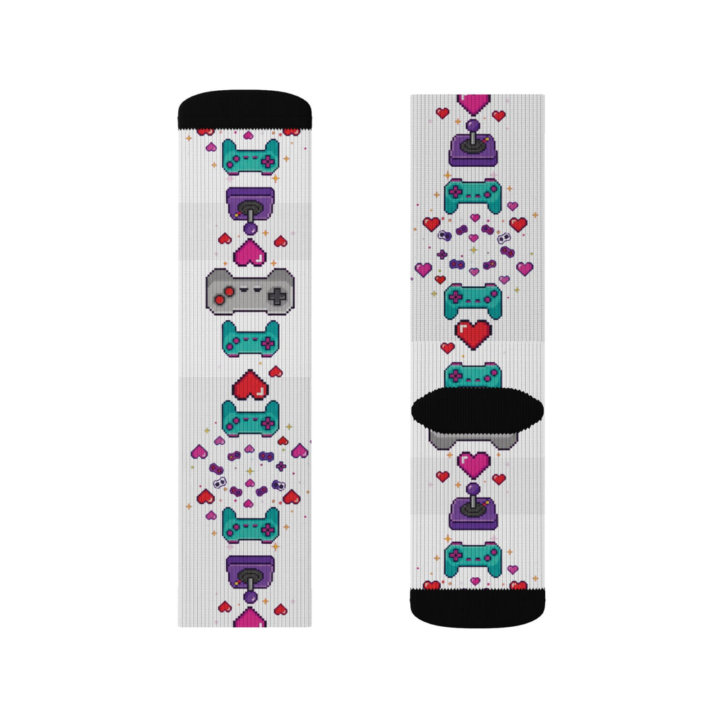 Pixel Hearts & Controllers Socks