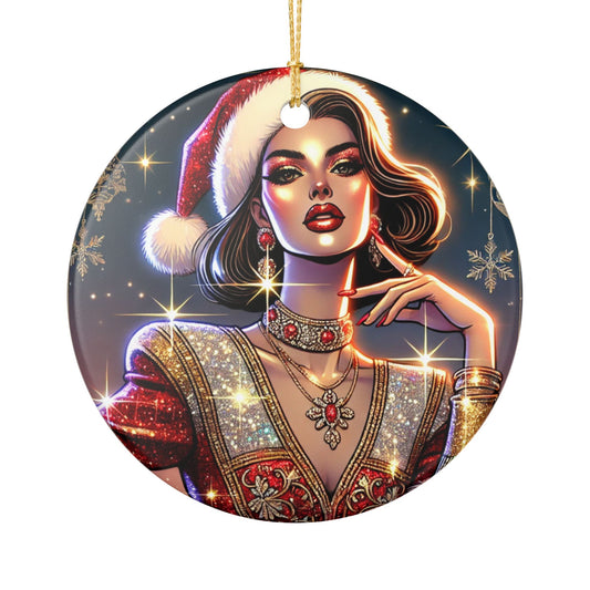 Christmas Beauty - Ceramic Decoration Ornament, (1pc)