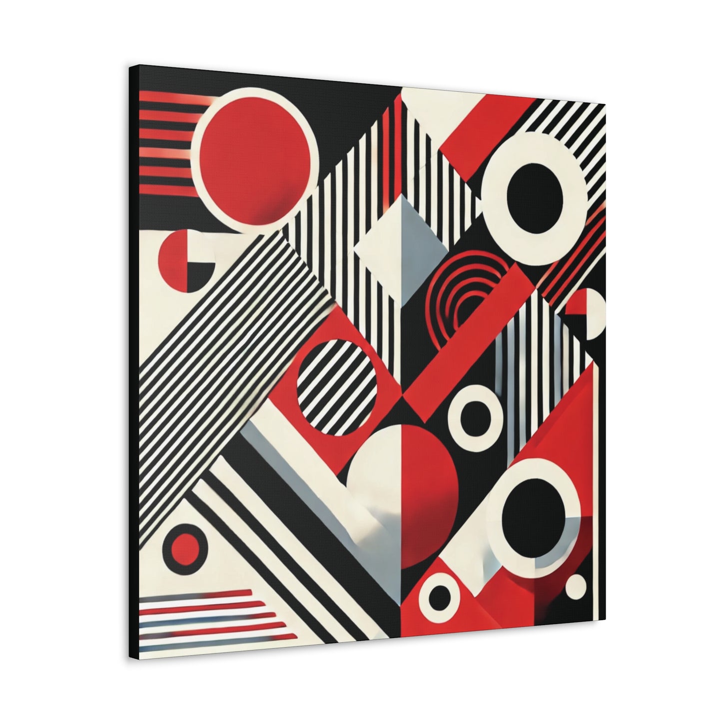 Red, Black & White Abstract - Canvas Gallery Wraps