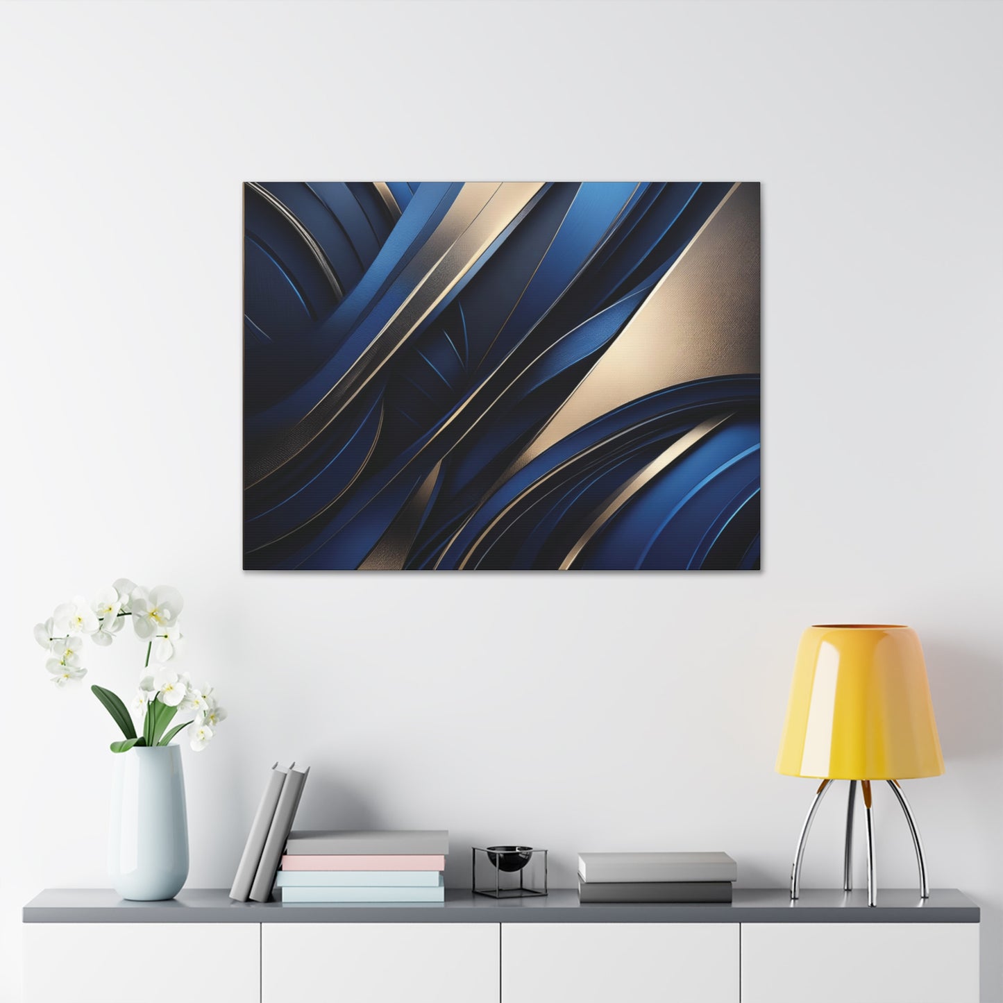 Abstract Blue & Gold - Canvas Gallery Wraps