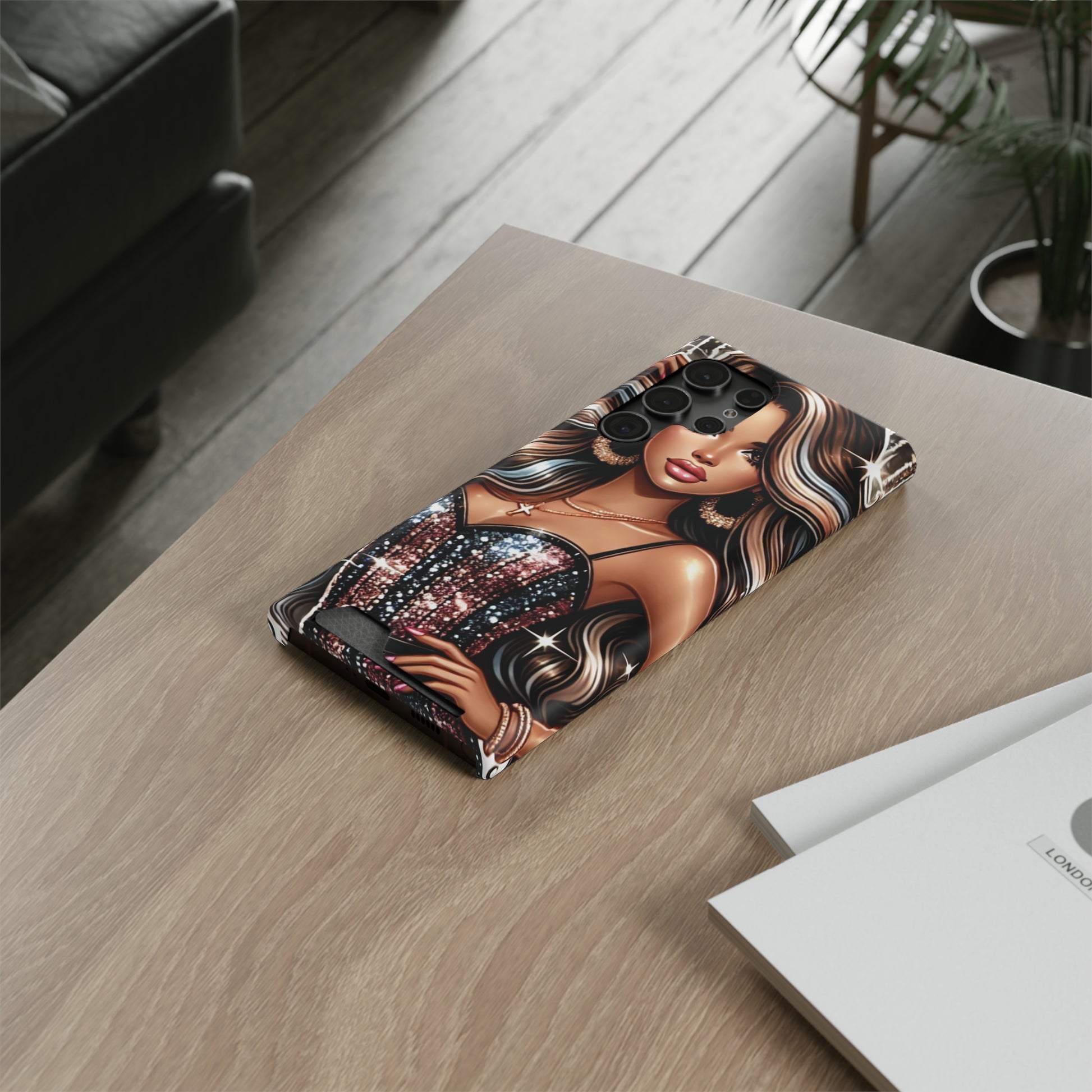 "Beautiful" - Phone Case With Card Holder - Creatively Designed Shop