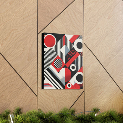 Red, Black & White Abstract - Canvas Gallery Wraps