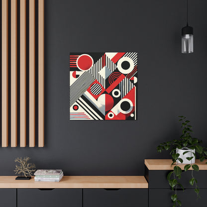 Red, Black & White Abstract - Canvas Gallery Wraps