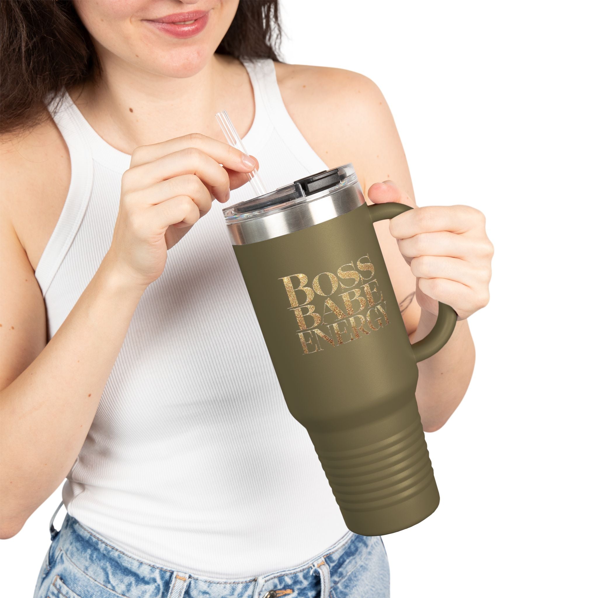 "Boss Babe Energy" - Insulated Travel Mug, 40oz