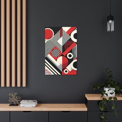 Red, Black & White Abstract - Canvas Gallery Wraps