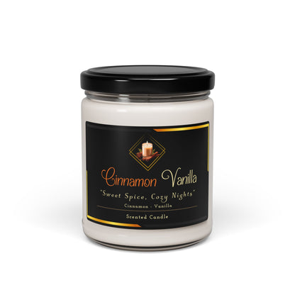 Cinnamon Vanilla - Scented Soy Candle, 9oz - Creatively Designed Shop