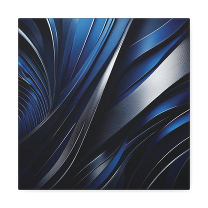 Abstract Blue & Silver - Canvas Gallery Wraps