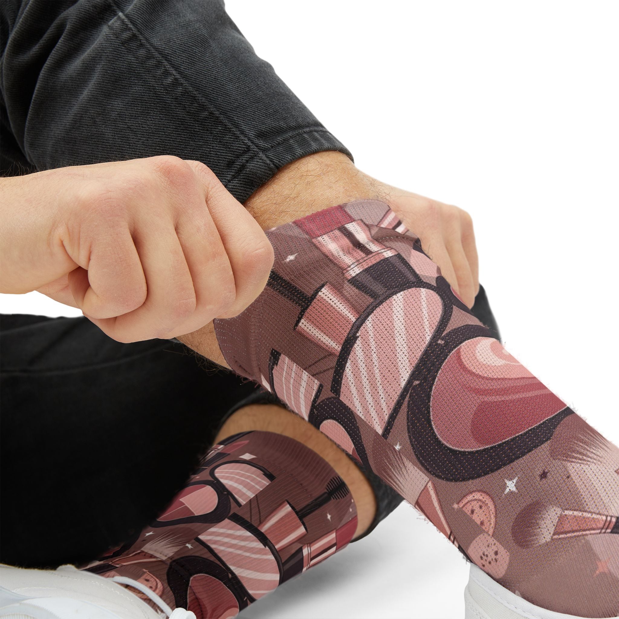 Makeup Icons Collage Socks