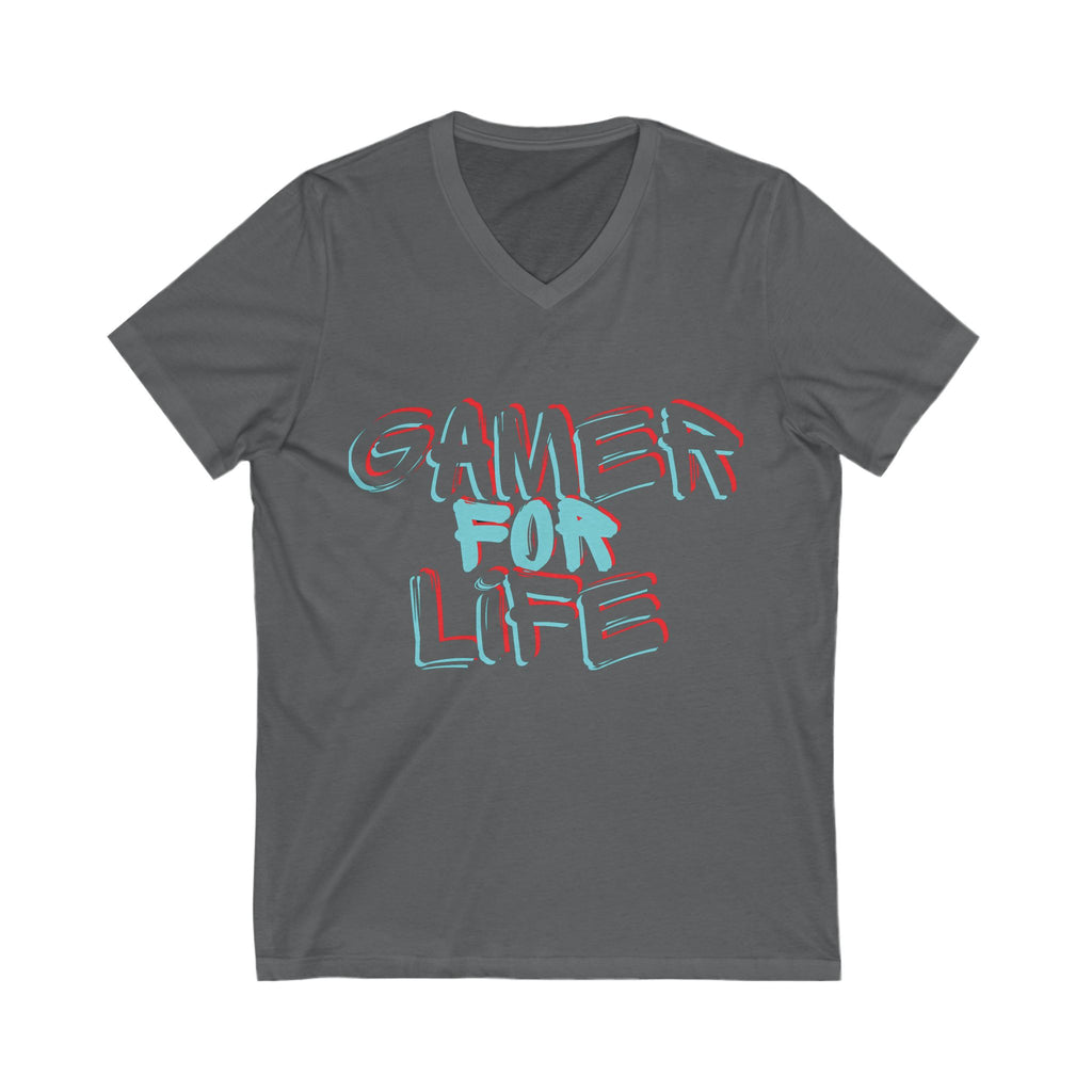 Gamer for Life - Unisex Jersey Short Sleeve V-Neck Tee