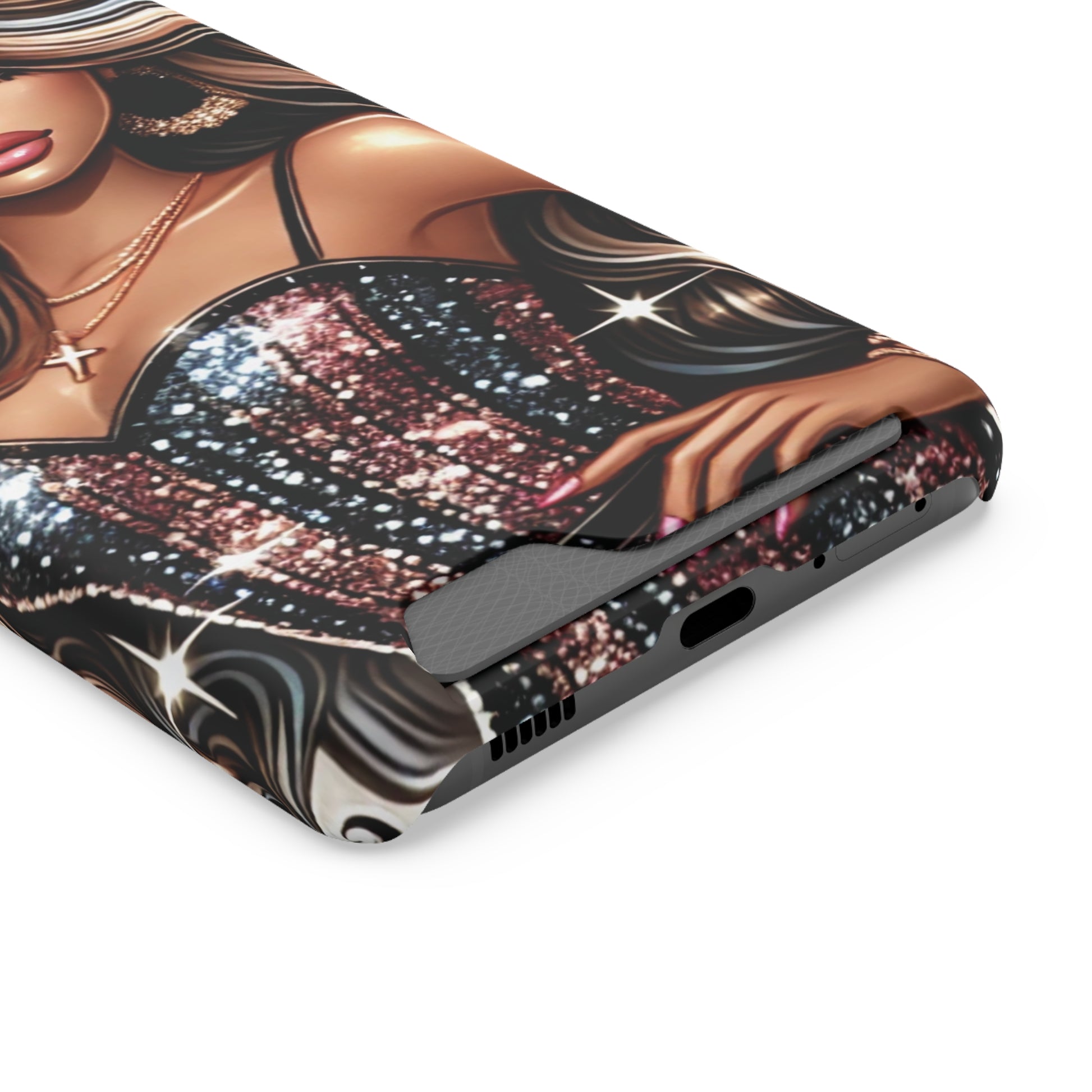"Beautiful" - Phone Case With Card Holder - Creatively Designed Shop