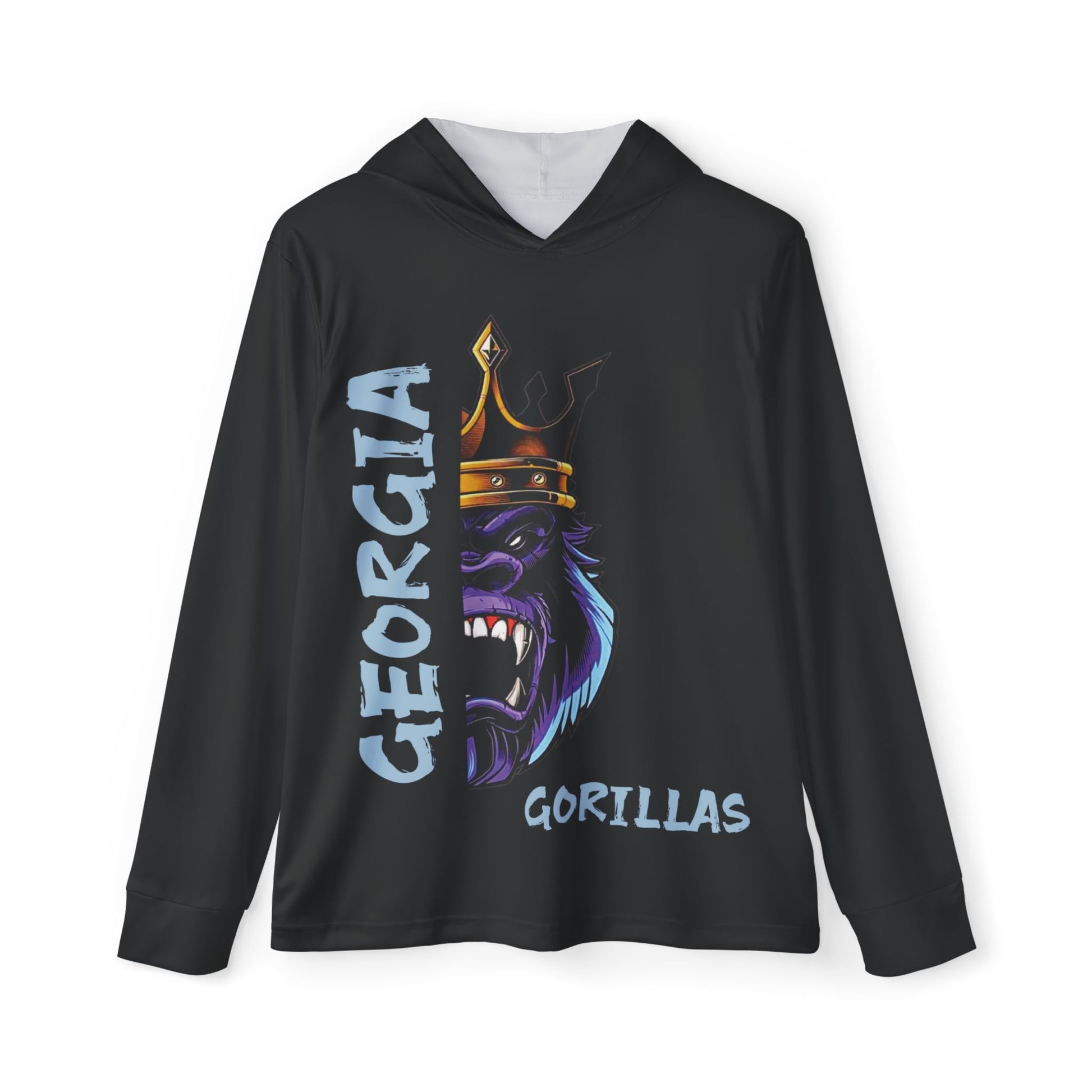 Georgia Gorillas (Black) - Men's Sports Warmup Hoodie (AOP) - Creatively Designed Shop