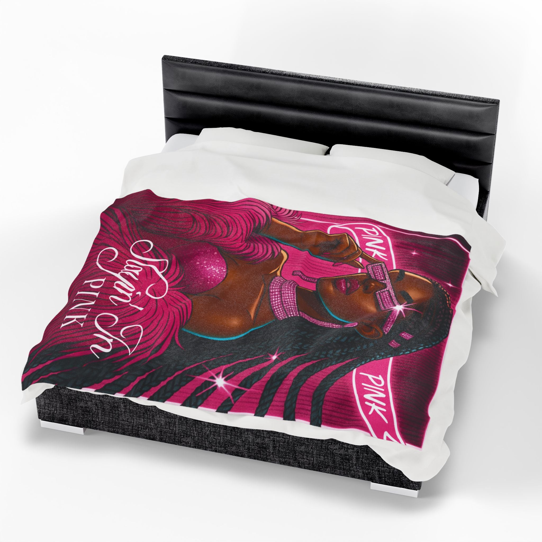Slayin' In Pink - Velveteen Plush Blanket
