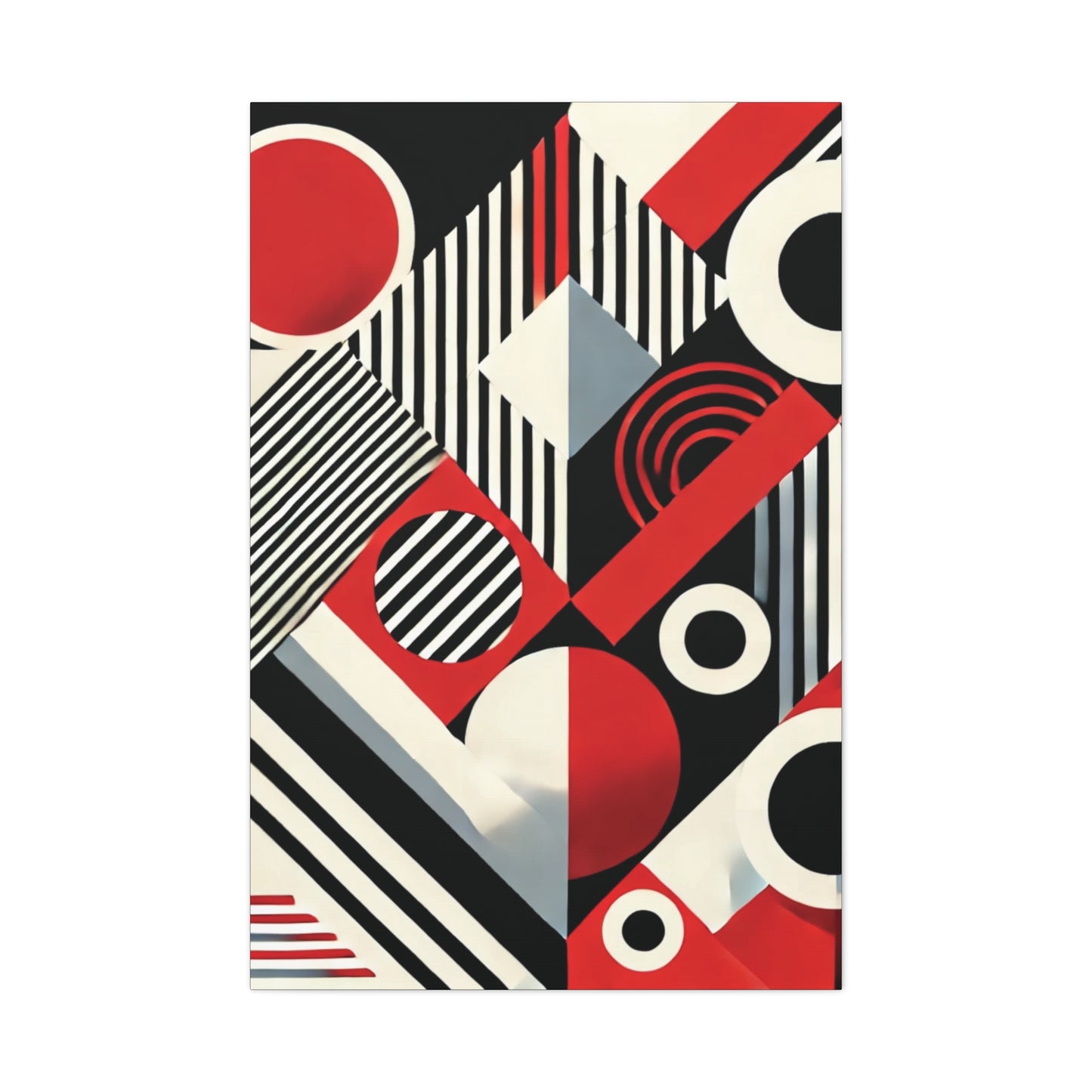 Red, Black & White Abstract - Canvas Gallery Wraps