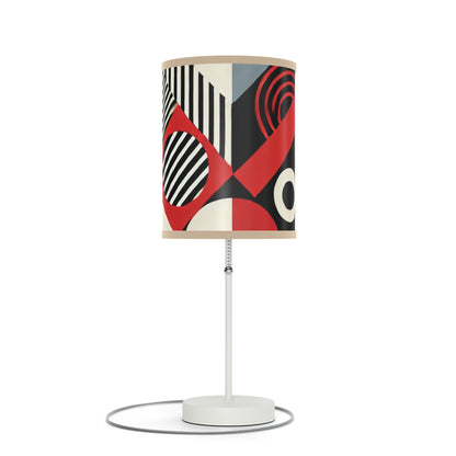 Red, Black & White Abstract - Lamp on a Stand, US|CA plug