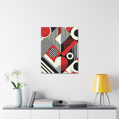 Red, Black & White Abstract - Canvas Gallery Wraps