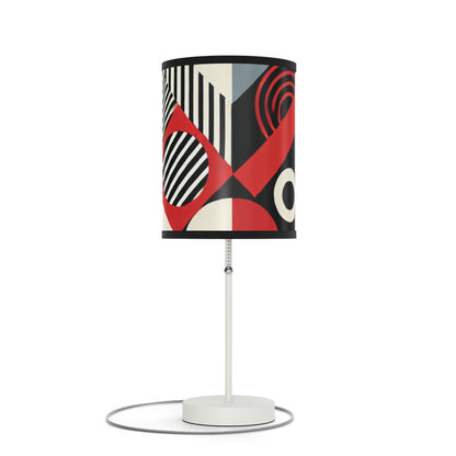 Red, Black & White Abstract - Lamp on a Stand, US|CA plug