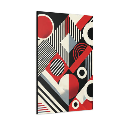 Red, Black & White Abstract - Canvas Gallery Wraps