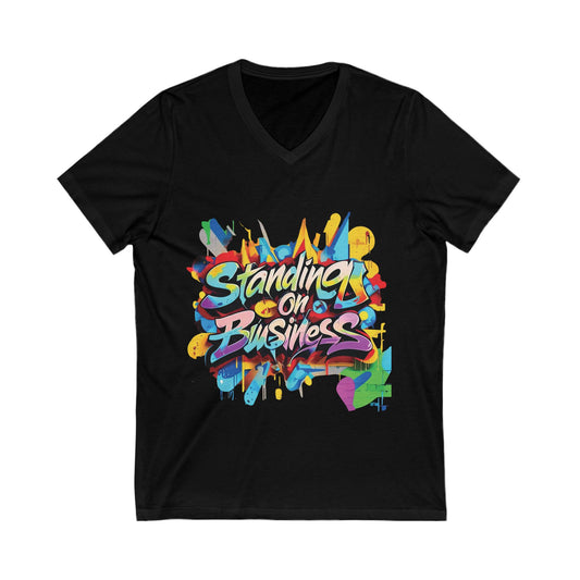 Standing on Business - Unisex Jersey Short Sleeve V-Neck Tee