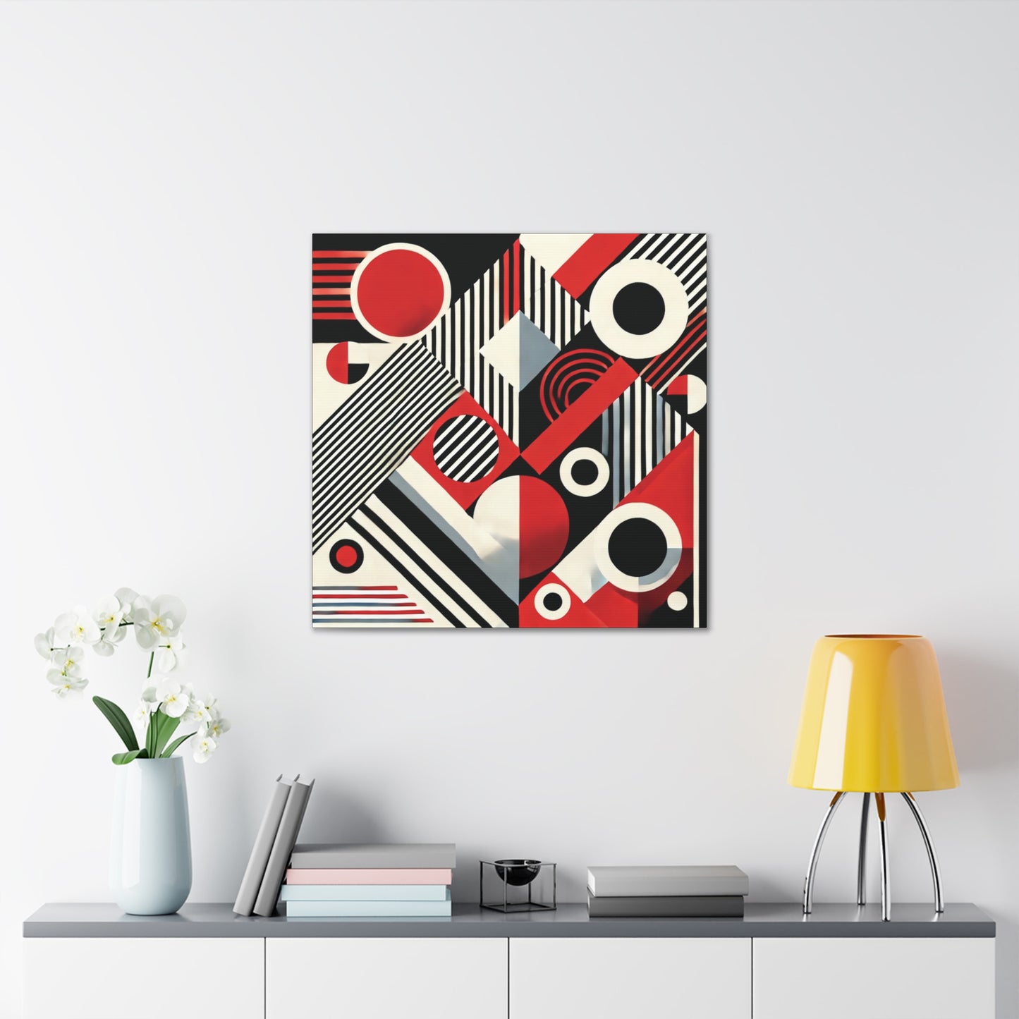 Red, Black & White Abstract - Canvas Gallery Wraps