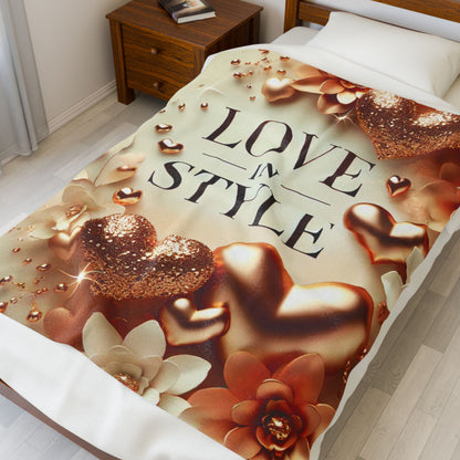 Love In Style - Velveteen Plush Blanket