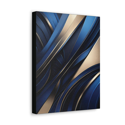 Abstract Blue & Gold - Canvas Gallery Wraps