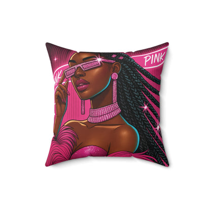 Slayin' In Pink - Spun Polyester Square Pillow
