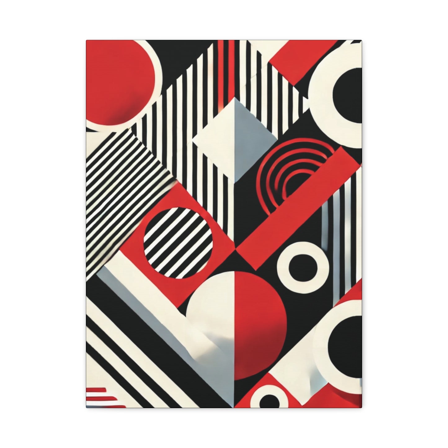 Red, Black & White Abstract - Canvas Gallery Wraps