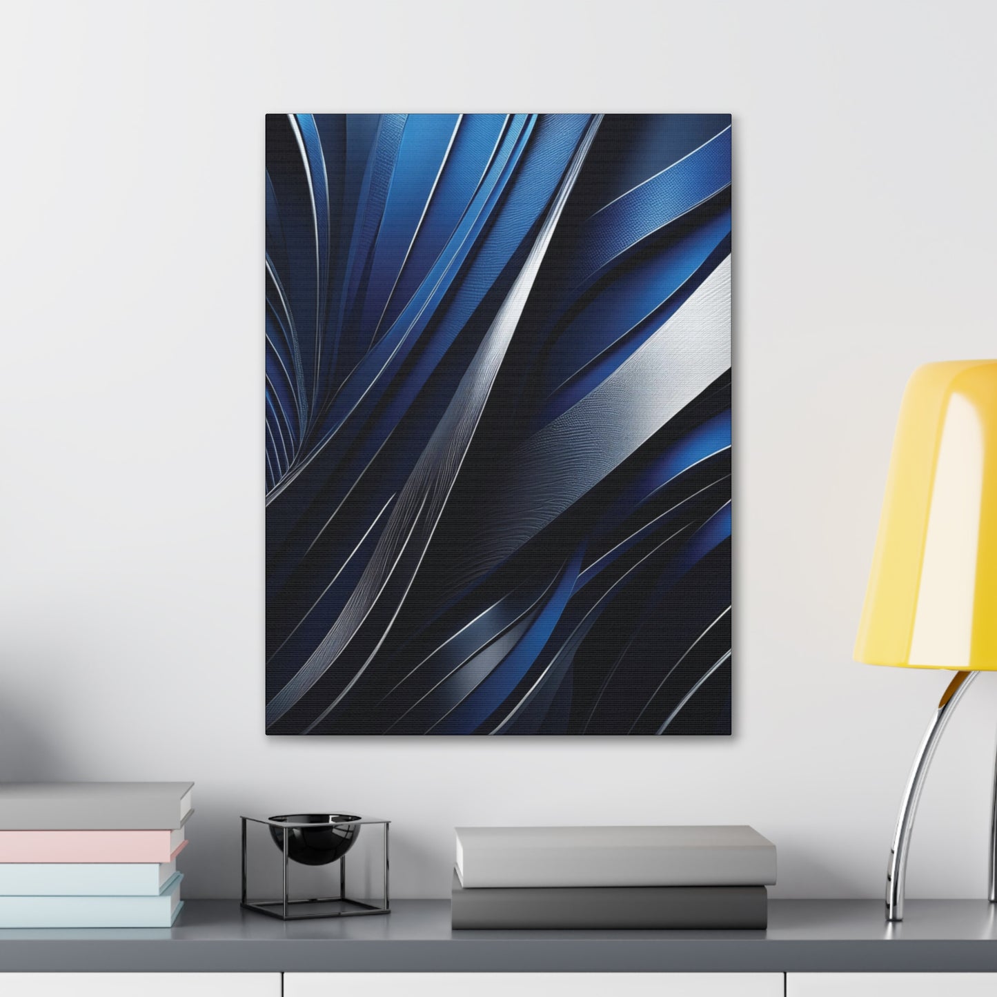 Abstract Blue & Silver - Canvas Gallery Wraps